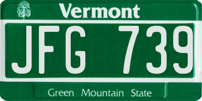 VT license plate JFG739