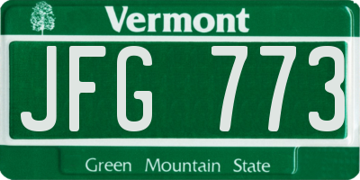 VT license plate JFG773