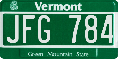 VT license plate JFG784