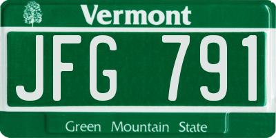 VT license plate JFG791