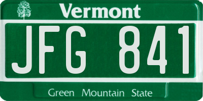 VT license plate JFG841