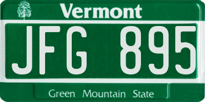 VT license plate JFG895