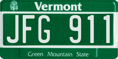 VT license plate JFG911
