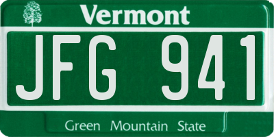 VT license plate JFG941