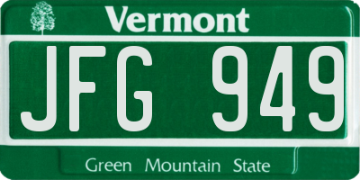 VT license plate JFG949