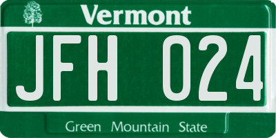 VT license plate JFH024