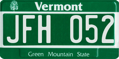 VT license plate JFH052