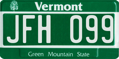 VT license plate JFH099