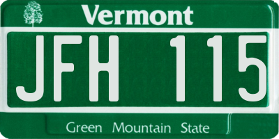 VT license plate JFH115