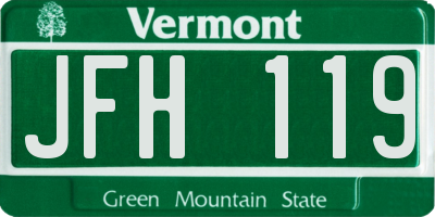 VT license plate JFH119