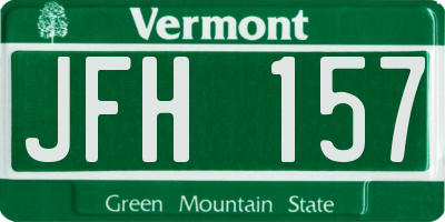 VT license plate JFH157