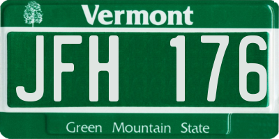 VT license plate JFH176