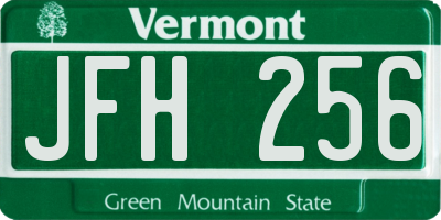 VT license plate JFH256