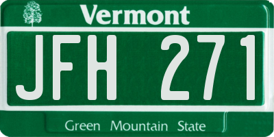 VT license plate JFH271