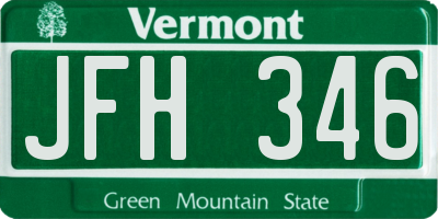 VT license plate JFH346