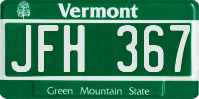 VT license plate JFH367