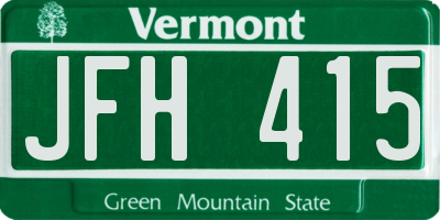 VT license plate JFH415