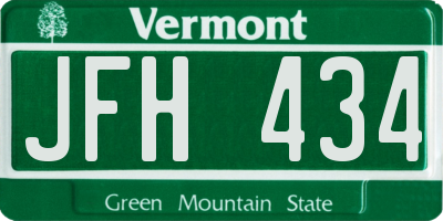 VT license plate JFH434