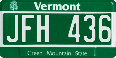 VT license plate JFH436
