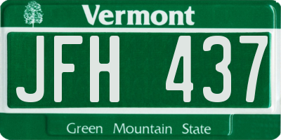 VT license plate JFH437