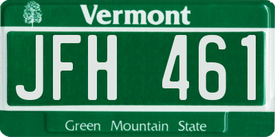 VT license plate JFH461