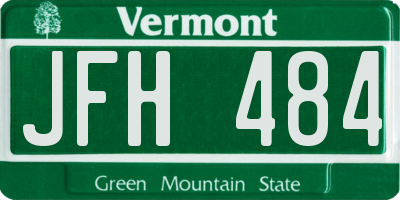VT license plate JFH484