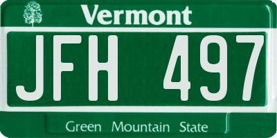 VT license plate JFH497
