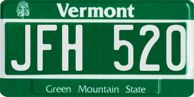 VT license plate JFH520