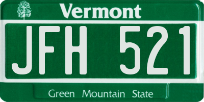 VT license plate JFH521