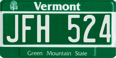VT license plate JFH524