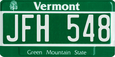 VT license plate JFH548