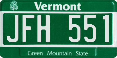 VT license plate JFH551