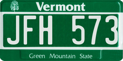 VT license plate JFH573