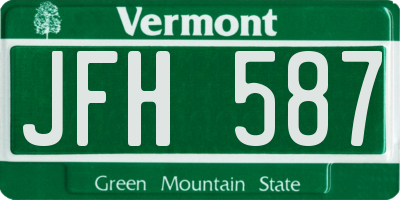 VT license plate JFH587