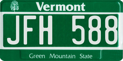 VT license plate JFH588