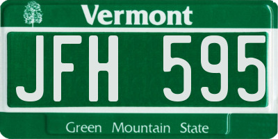 VT license plate JFH595