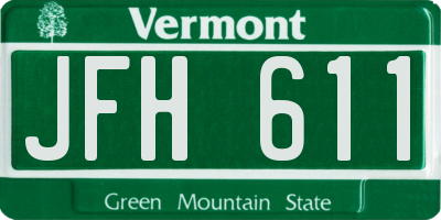 VT license plate JFH611