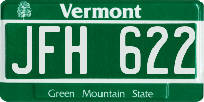 VT license plate JFH622