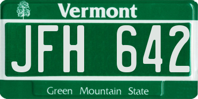 VT license plate JFH642