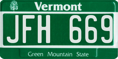 VT license plate JFH669