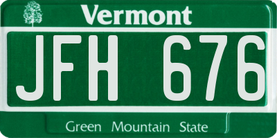 VT license plate JFH676
