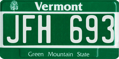 VT license plate JFH693