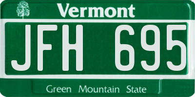 VT license plate JFH695