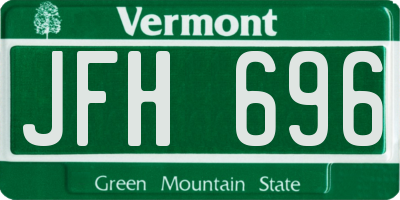 VT license plate JFH696
