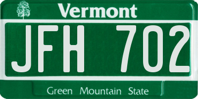 VT license plate JFH702