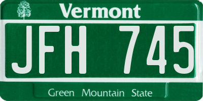 VT license plate JFH745