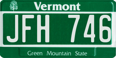 VT license plate JFH746