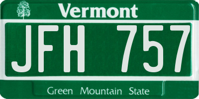 VT license plate JFH757