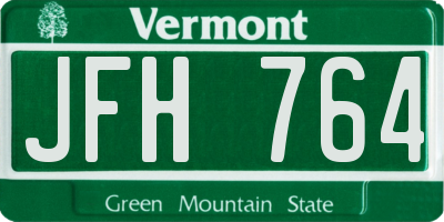 VT license plate JFH764
