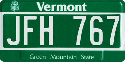 VT license plate JFH767